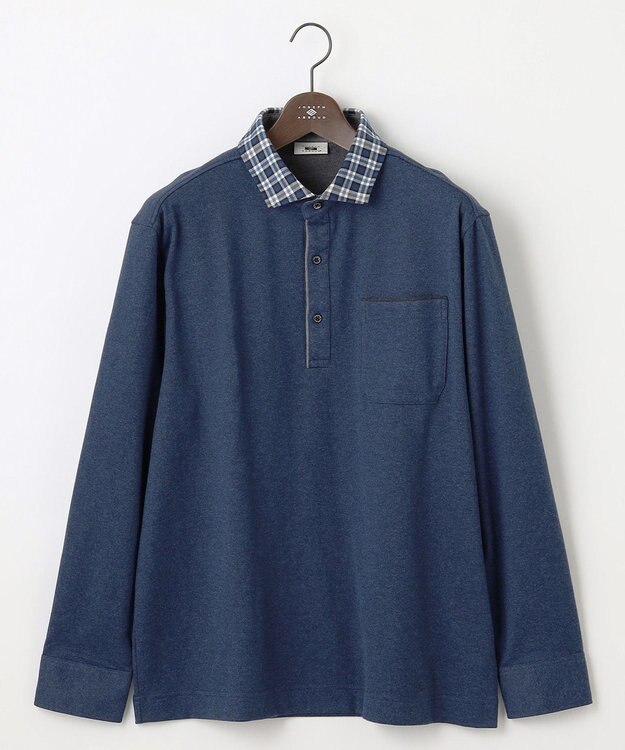 JOSEPH ABBOUD 【キングサイズ・微起毛/ジャパンファブリック】ウィンターダディー ポロシャツ ダルブルー系