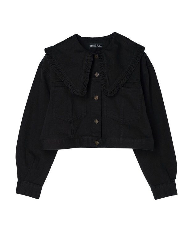 Green Parks ・Ｄｏｕｂｌｅ　Ｆｌａｇｓ　フリルカラージャケット Black