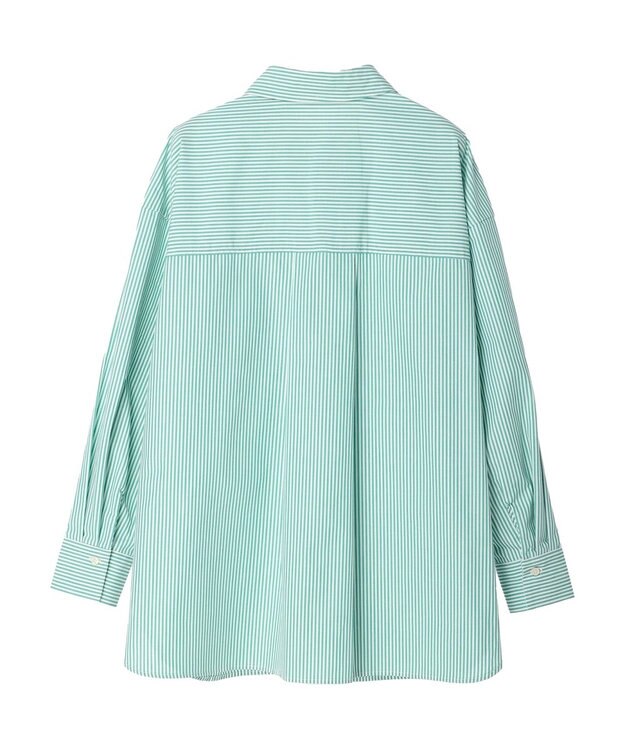 earth music&ecology ボーイズライクシャツ Stripe Green