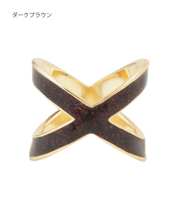 MOONBAT Luna Luce(ルナルーチェ)スカーフリング ラメ Cross お手持ちのスカーフを通すだけ ギフト ダークブラウン