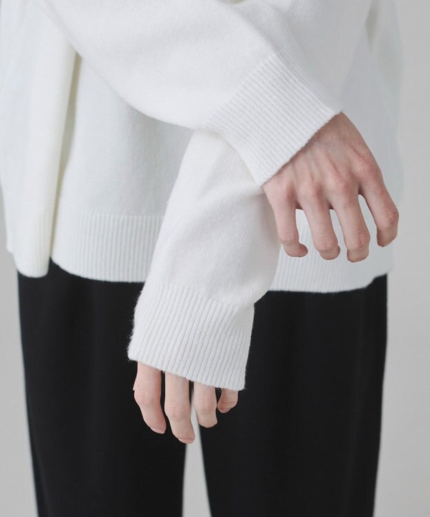 WEGO 【ユニセックス着用ITEM/SMLサイズ展開】アクセ付きワンポイントニットプルオーバー オフホワイト