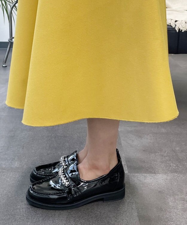 Bridget Birkin 【Bridget Birkin】ラインストーンローファー ブラックエナメル