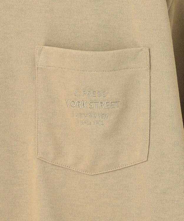 J.PRESS YORK STREET 【UNISEX】ワンポイント刺繍ポケット Tシャツ ベージュ系