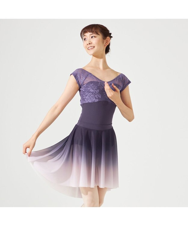 Chacott フレンチスリーブレオタード モーブ