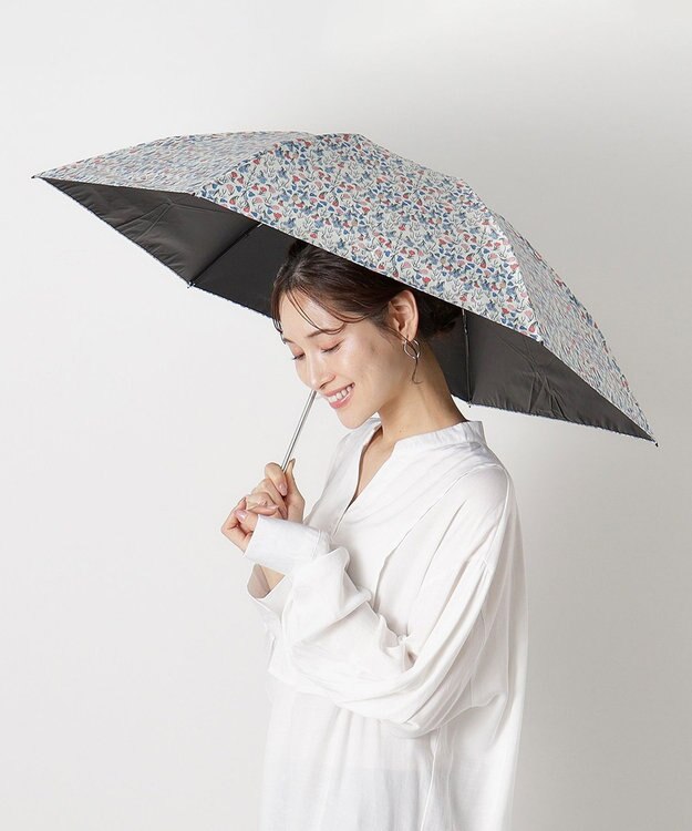 MOONBAT 【シリーズ累計22万本突破】MACKINTOSH PHILOSOPHY 遮光 晴雨兼用 折りたたみ日傘 軽量 ボーダー サックスブルー