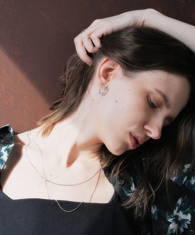 YECCA VECCA メッシュフープピアス Silver