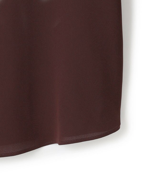 ICB L 【接触冷感・UVケア・速乾・洗える】BackSatinAmunzen バンドカラーブラウス バーガンディ系［WEB限定］