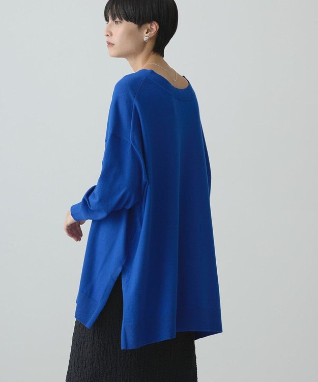 AMERICAN HOLIC バイパチＶネックロングニットプルオーバー Blue