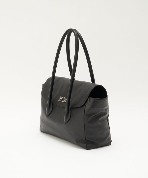 russet 《@__serako.r__企画》ソフトレザーフラップトートバッグ(CE-1678) Black