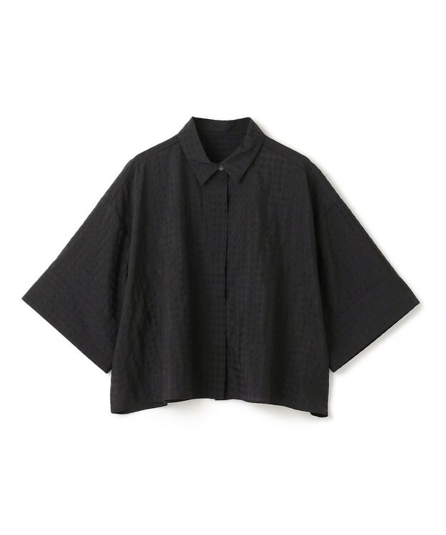 UNFILO ライトシアー クロップドシャツ モノトーンチェック