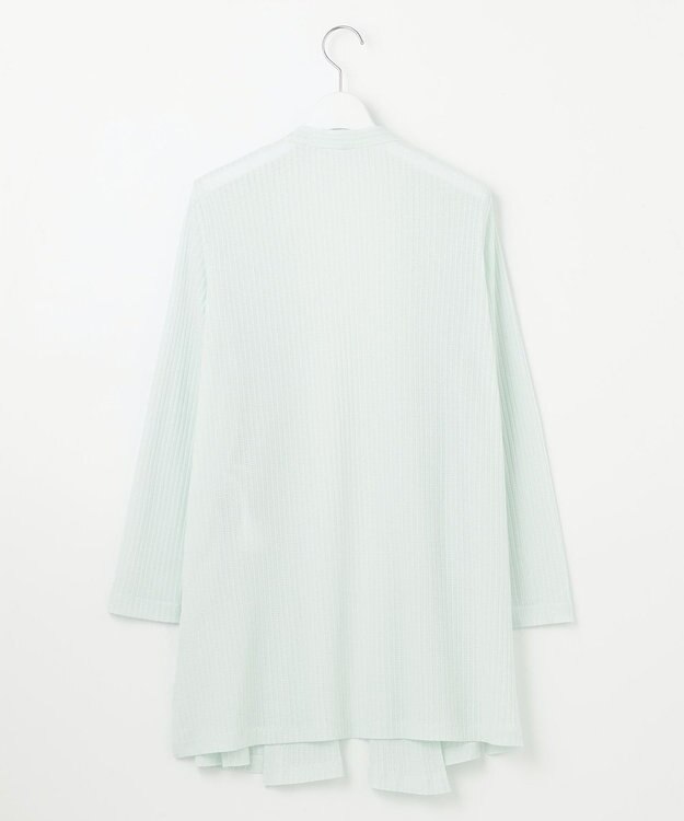 自由区 【アンサンブル対応・洗える】ハンディ カーディガン ロング丈 サックス