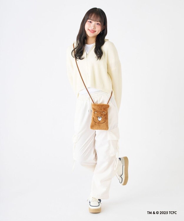 MOONBAT Care Bears(ケアベア) フェイクファーサコッシュ 手洗い可能 バッグ モカブラウン