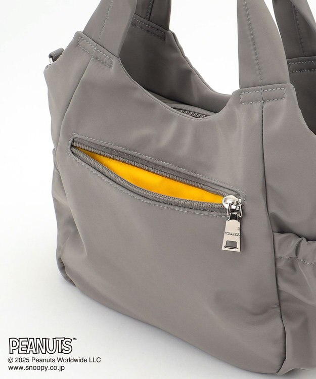 Y'SACCS SNOOPYデザイン　ギャザー2wayミニトート グレー