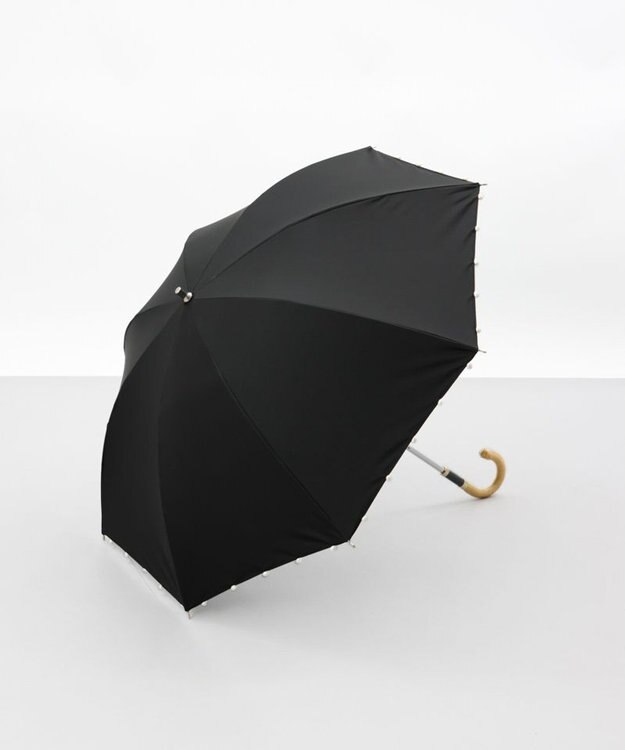 AURORA 【WEB限定】サマーシールド パール晴雨兼用傘（1段スライドショート） ブラック