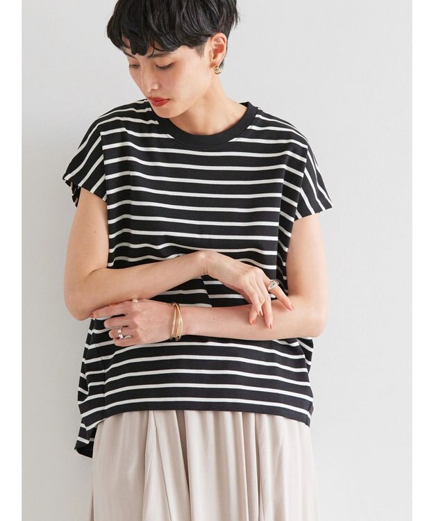 AMERICAN HOLIC キレイＣｏｔｔｏｎフレンチスリーブカットプルオーバー Border