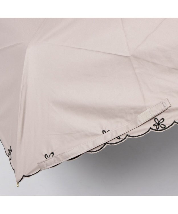 UNBILLION カシュネ cachenez /【晴雨兼用　日傘　UVカット率・遮光率100％生地使用 】PUプチフラワー刺繍ミニ折りたたみ傘 ピンク