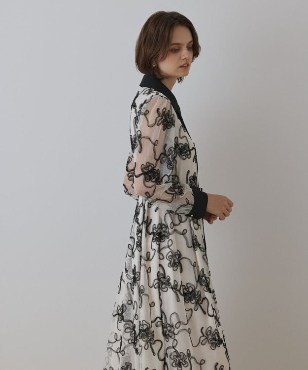 GRACE CONTINENTAL チュールコードレースワンピース ホワイト