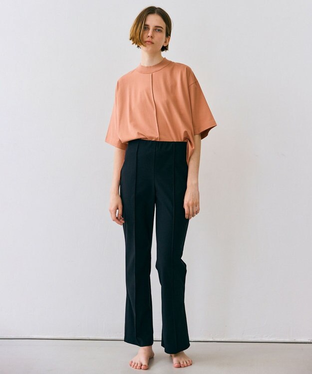 BEIGE， 【BEIGE,ecru/WEB限定・洗える】JERSEY STITCH / コットンハーフスリーブトップス Nude camel