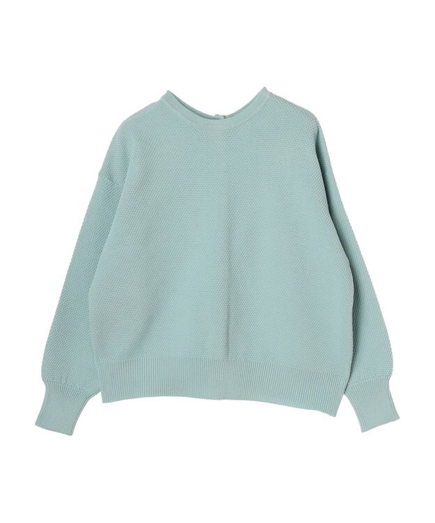 Green Parks ２ｗａｙ　パール釦ニットプルオーバー Sax