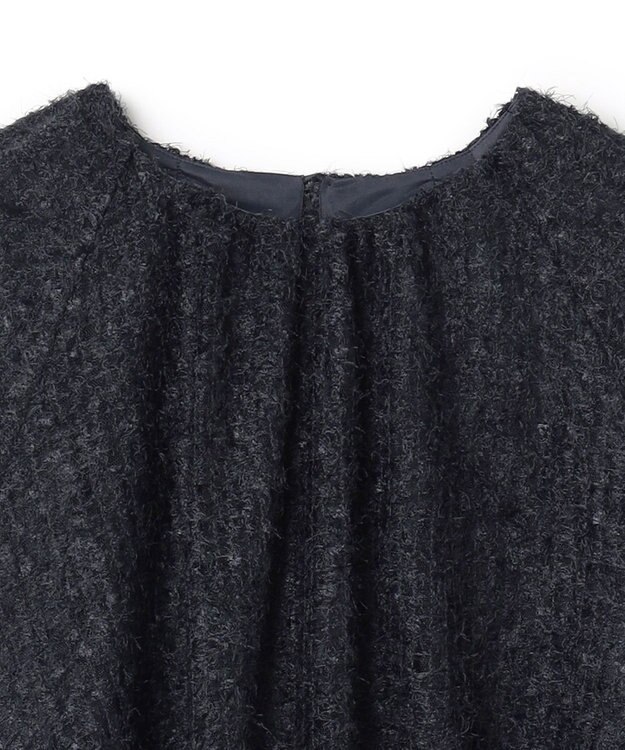 UNFILO L エアリーヤーン ギャザーブラウス ネイビー