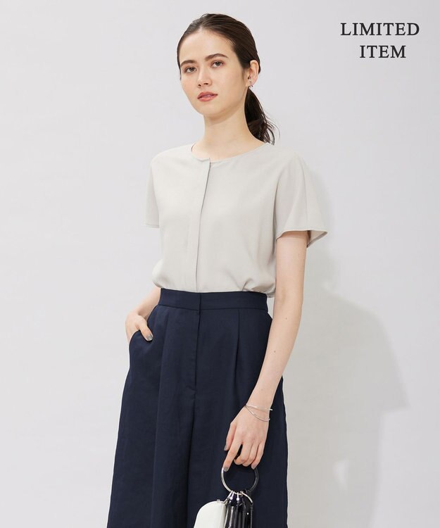 ICB L 【WEB限定・洗える】BackSatinGeorgette ブラウス ベージュ系