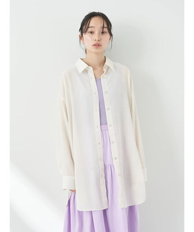 earth music&ecology ウ゛ィンテージボタンシャツ Off White