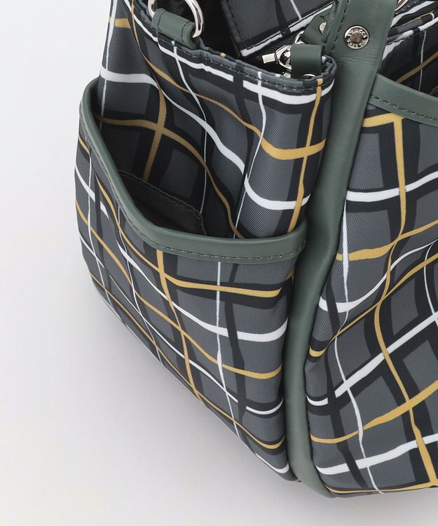 Y'SACCS ドローイングチェック2WAYミニトート グレー