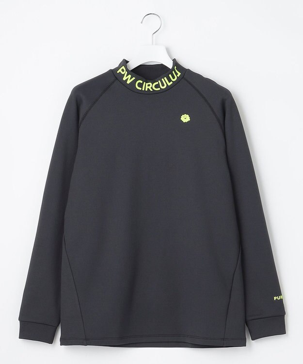 PW CIRCULUS 【MEN】【ストレッチ/軽量】バックロゴ 長袖 モックネック シャツ グレー系