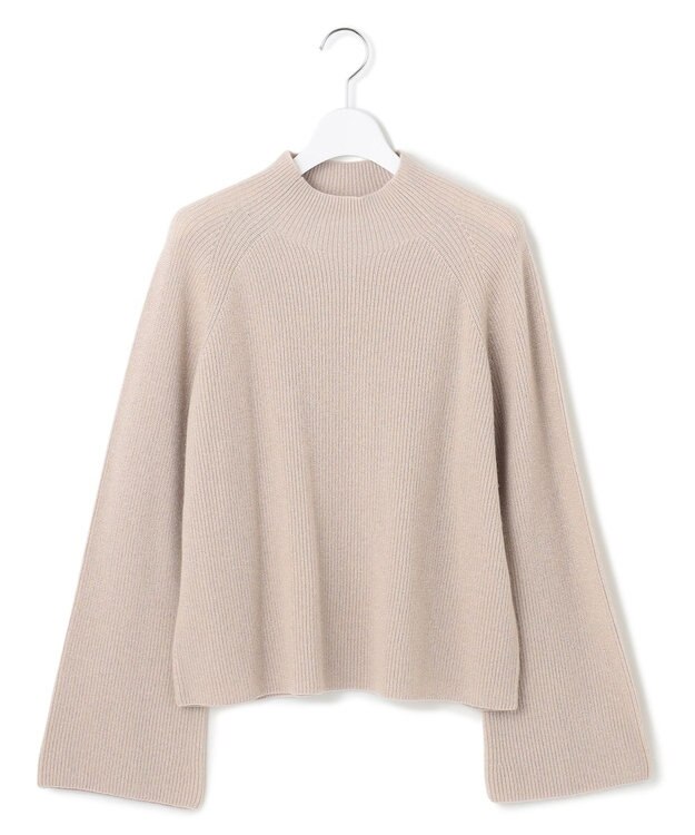 23区 【洗える】ラメウール ハイネック ニット ベージュ系