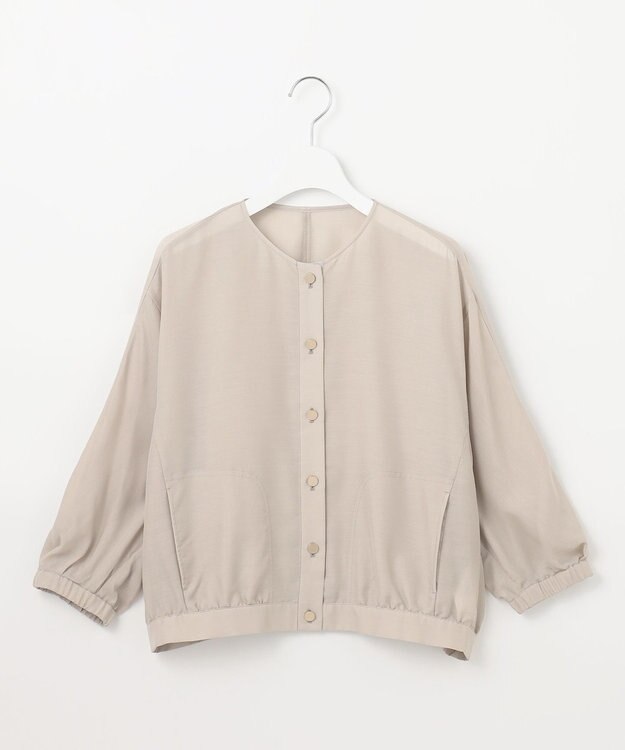 自由区 【カタログ掲載・接触冷感・洗える】ブライトシアーノーカラー ブルゾン サンド