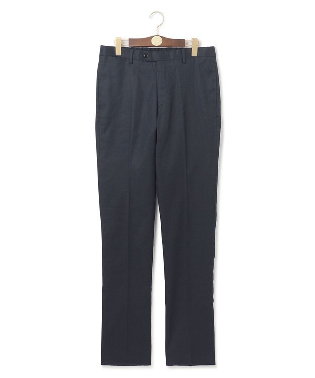 J.PRESS MEN 【ウォッシャブル可】コンフォートストレッチリネン スラックス ネイビー系