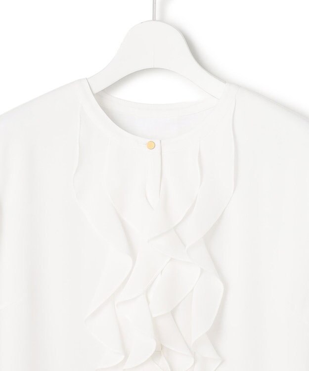 23区 【洗える】ジョーゼットフリル ブラウス ホワイト系