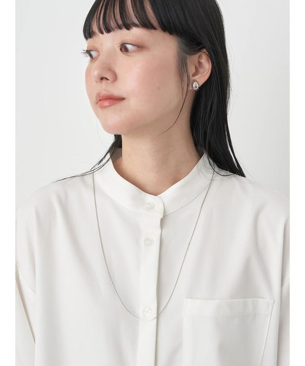 earth music&ecology リボンポイントシャツチュニック Off White