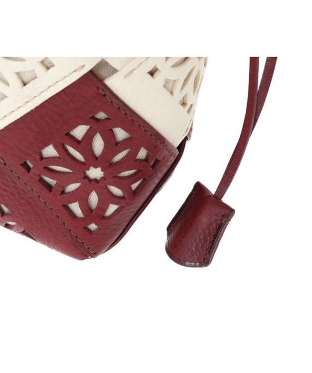 genten 【WEB限定カラー】サステナブルカットワーク ポシェット ワイン