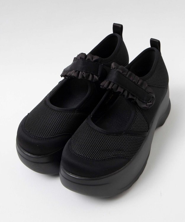 WEGO フリルベルクロシューズ ブラック