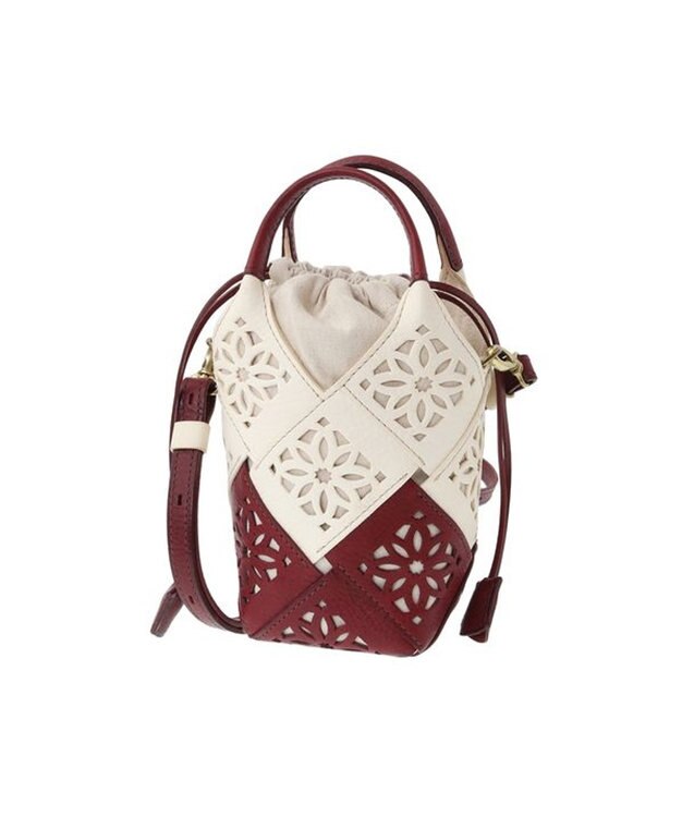 genten 【WEB限定カラー】サステナブルカットワーク ポシェット ワイン