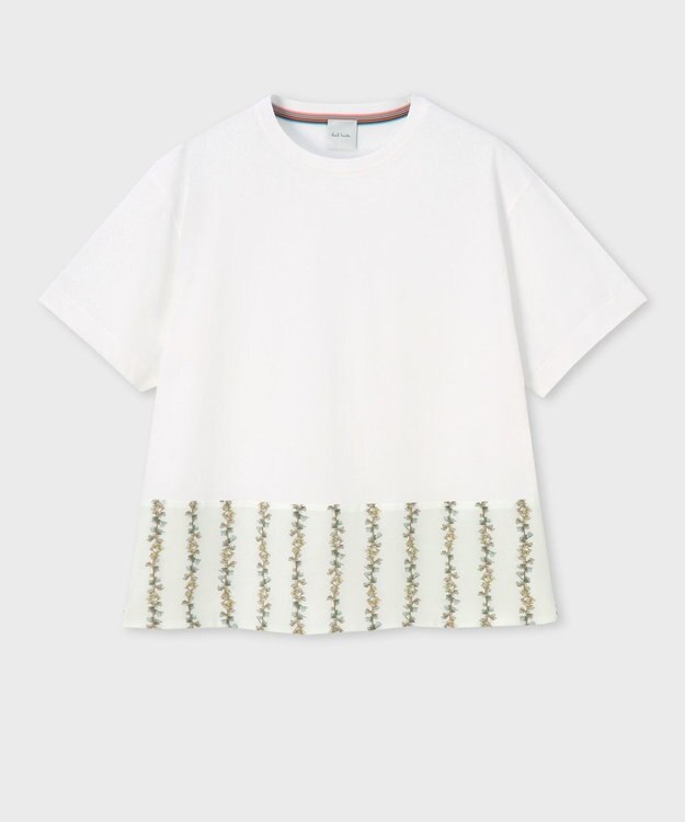 Paul Smith プリント コンビネーション 半袖Tシャツ ホワイト