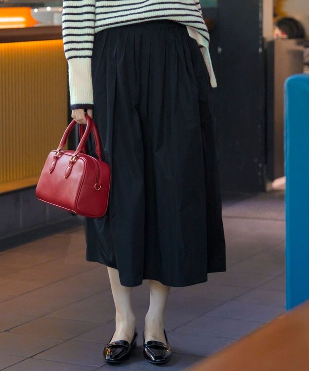 ANY SIS L グロッシータフタ スカート ブラック