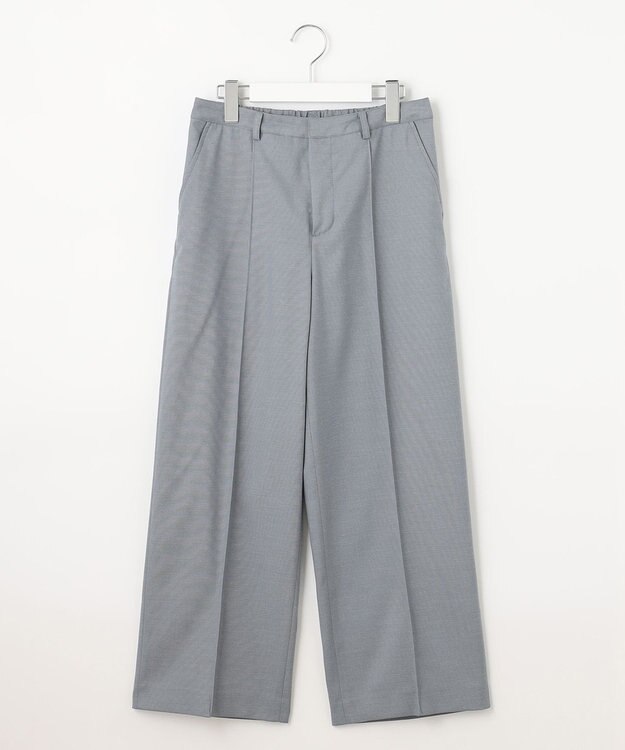 J.PRESS LADIES 【洗える】T/Rシャークスキン セミワイド パンツ ダルブルー系