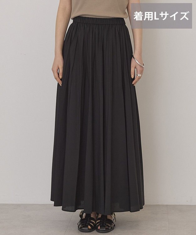 AMERICAN HOLIC 【選べる丈】シアープリーツスカート Black