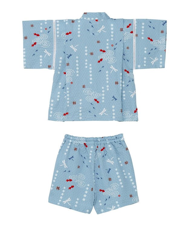 MIKI HOUSE HOT BISCUITS 【ミキハウス】【80-150cm】 金魚・とんぼ和柄の甚平スーツ ブルー