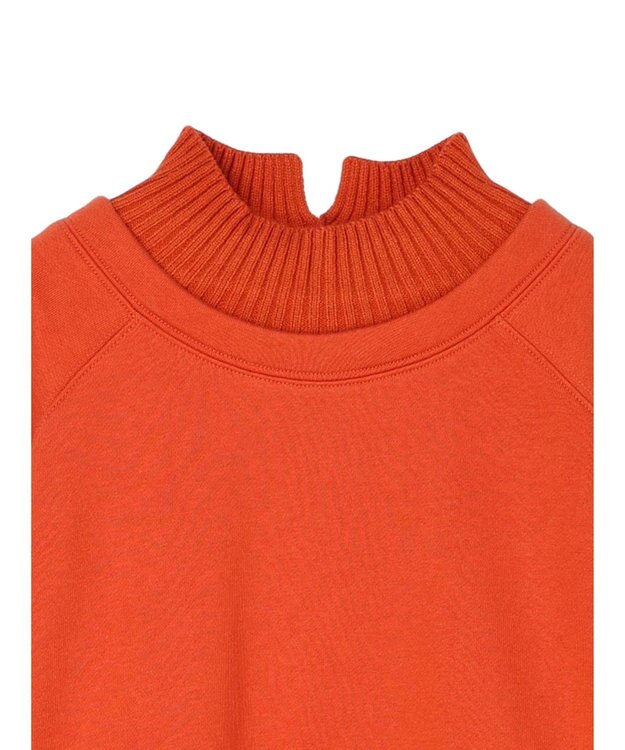 Green Parks 裏起毛ニットリブドッキングプルオーバー Orange