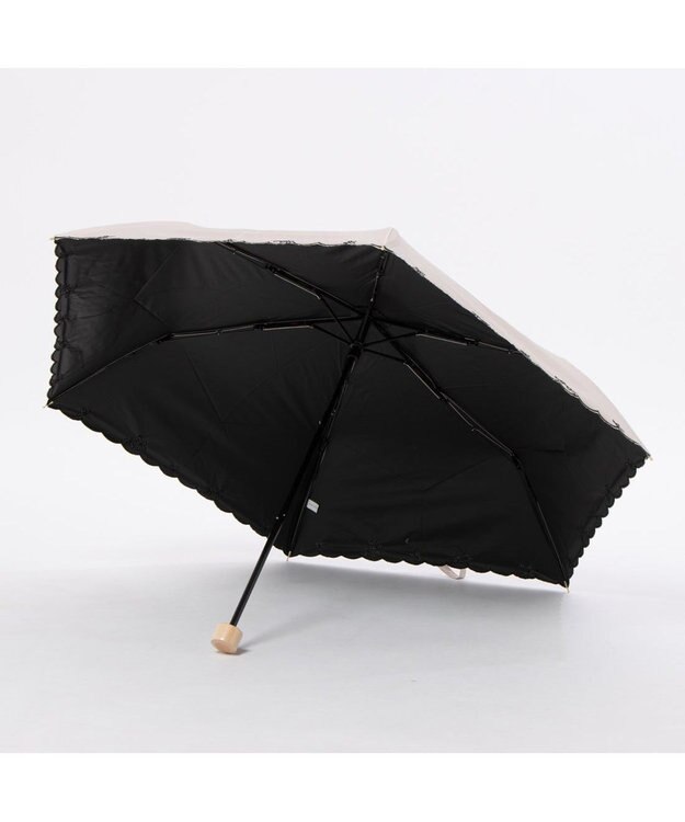 UNBILLION カシュネ cachenez /【晴雨兼用　日傘　UVカット率・遮光率100％生地使用 】PUプチフラワー刺繍ミニ折りたたみ傘 ピンク