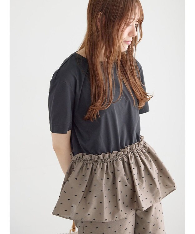 Te chichi カットドビー切替えトップス(セットアップ可) モカ
