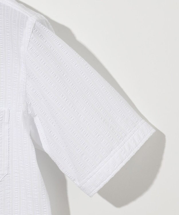 JOSEPH ABBOUD 【ストレッチ/イージーケア】コンパクトジャージーサッカーシャツ ホワイト系1