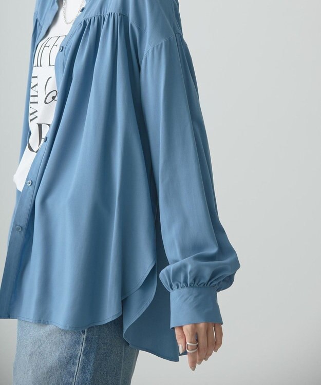 AMERICAN HOLIC バックＶギャザーブラウス Blue