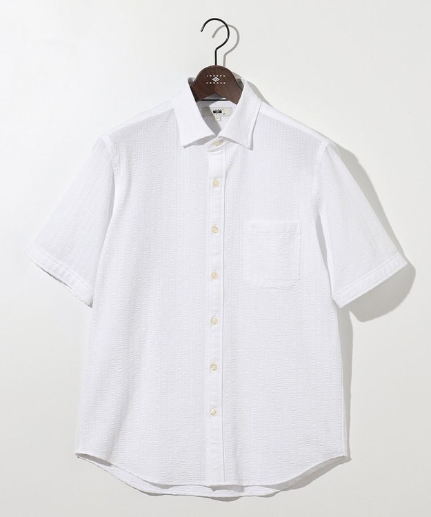 JOSEPH ABBOUD 【ストレッチ/イージーケア】コンパクトジャージーサッカーシャツ ホワイト系1