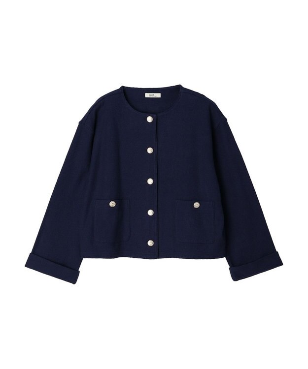 earth music&ecology 金釦スラブカーディガン Navy