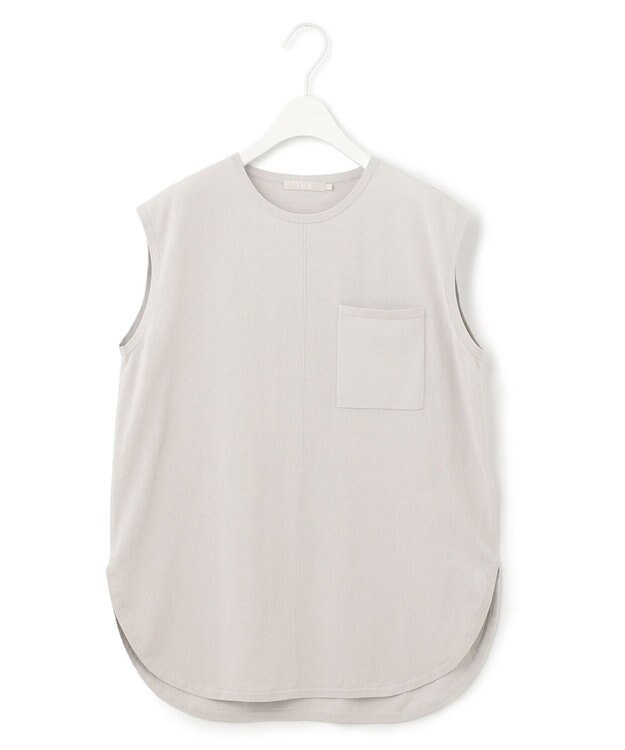 ICB L 【洗える】ガスコットンハイゲージ ノースリーブニット ライトグレー系