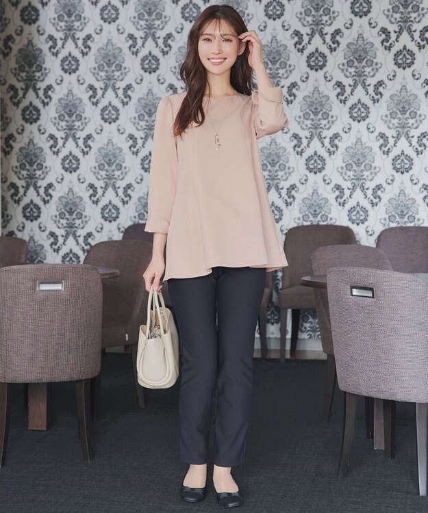 Tiaclasse スカラップ襟チュニック グレージュ